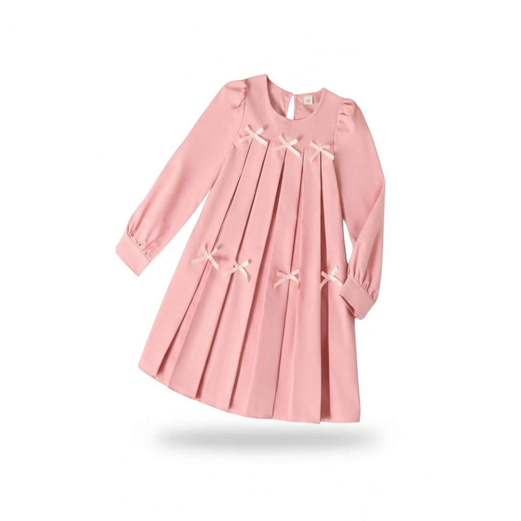 Long-Sleeved Pink Dress