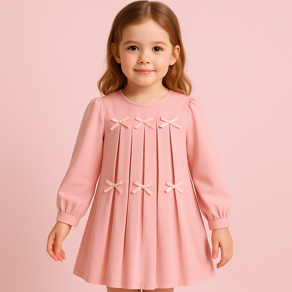 Long-Sleeved  Pink Dress
