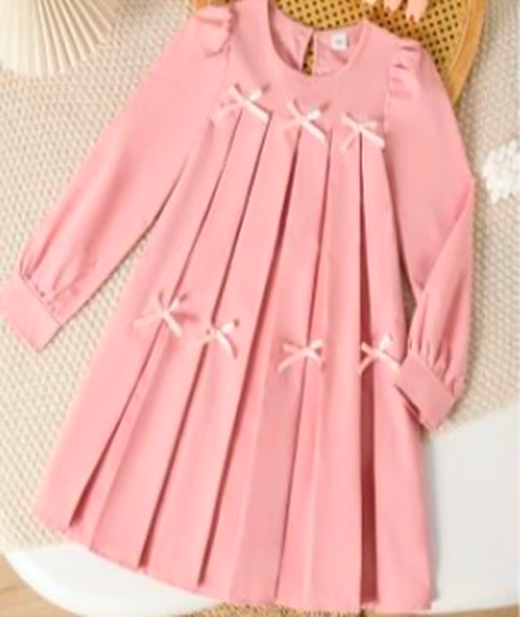 Long-Sleeved  Pink Dress